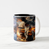 Kosmische Giraffe - African Sunset Coffee Mok Rino (Voorkant rechts)