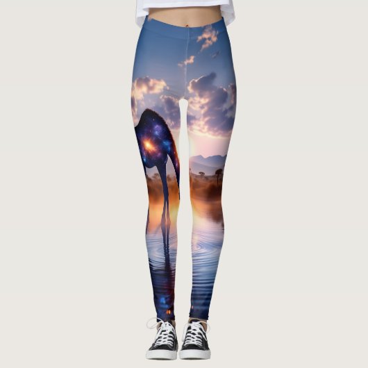 Kosmische Giraffe - African Sunset Leggings Tights (Voorkant)