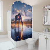 Kosmische Giraffe - African Sunset Shower Curtain Douchegordijn (In situ)