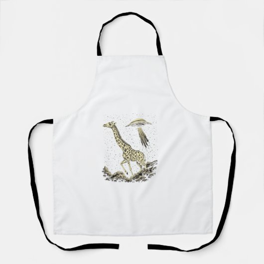 Kosmische Giraffe Grappige Giraffe voor Vrouwen Ma Schort (Voorkant)