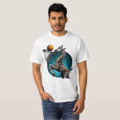 Kosmische Giraffe Slam Dunk - Galactische basketba T-shirt (Voorkant volledig)