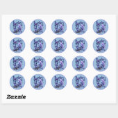 Kosmische Glitter Vlinders Blauw Ronde Sticker (Vel)