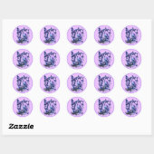 Kosmische Glitter Vlinders Roze Ronde Sticker (Vel)