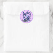 Kosmische Glitter Vlinders Roze Ronde Sticker (Tas)