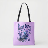 Kosmische Glitter Vlinders Roze Tote Bag (Voorkant)