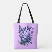 Kosmische Glitter Vlinders Roze Tote Bag (Achterkant)