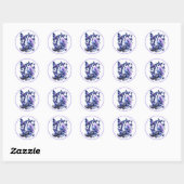 Kosmische Glitter Vlinders Wit Ronde Sticker (Vel)