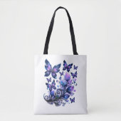 Kosmische Glitter Vlinders Wit Tote Bag (Voorkant)