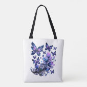Kosmische Glitter Vlinders Wit Tote Bag (Achterkant)