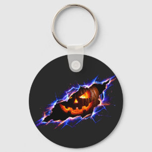 Kosmische Gloeiende Halloween Pompoen Gescheurde S Sleutelhanger