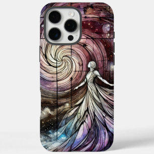 Kosmische Godin met Draaikolkstelsel en Planeten iPhone 16 Pro Max Hoesje