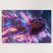 Kosmische godin met levendige neon Kleur Legpuzzel (Horizontaal)
