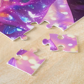Kosmische godin met levendige neon Kleur Legpuzzel (Zijkant)