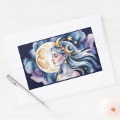 Kosmische godin rechthoekige sticker (Envelop)