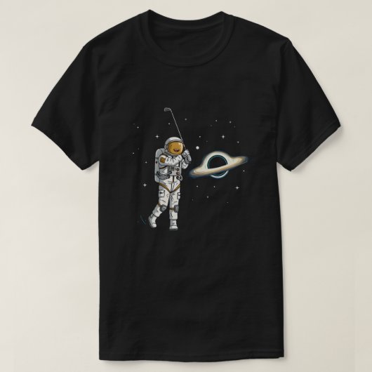 Kosmische Golfer Black Hole T-shirt Tijd (Design voorkant)