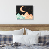 Kosmische golven en bergen canvas afdruk (Insitu (Slaapkamer))