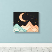 Kosmische golven en bergen canvas afdruk (Insitu (Houten vloer))