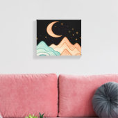 Kosmische golven en bergen canvas afdruk (Insitu (Woonkamer))