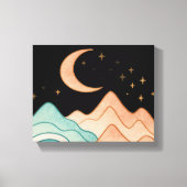 Kosmische golven en bergen canvas afdruk (Voorkant)