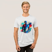 Kosmische golven – Soldaat geïnspireerd Abstract T Tri-Blend Shirt (Voorkant volledig)