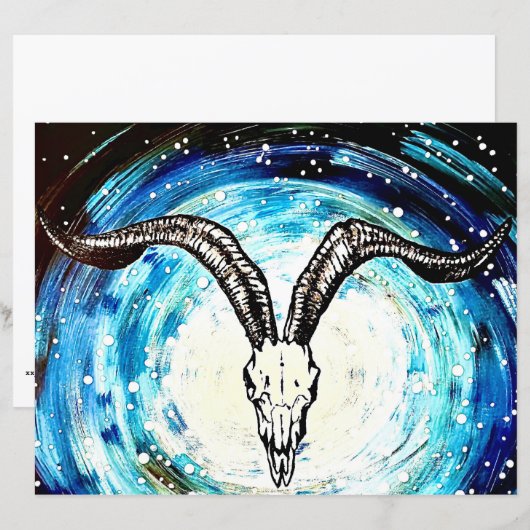 kosmische goth schedel kunst (Voorkant / Achterkant)