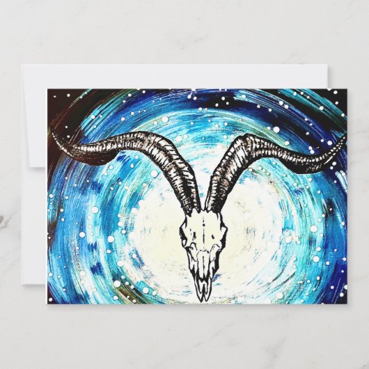 kosmische goth schedel kunst feestdagenkaart (Voorkant)
