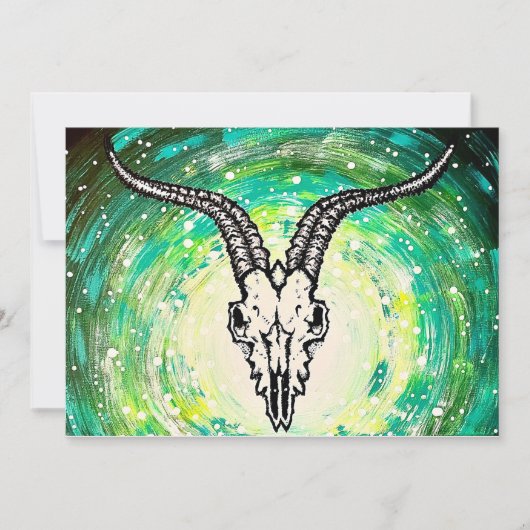 kosmische goth schedel kunst feestdagenkaart (Voorkant)