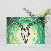 kosmische goth schedel kunst feestdagenkaart (Staand voorkant)