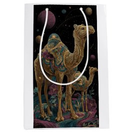 Kosmische gouden kameel duo medium cadeauzakje