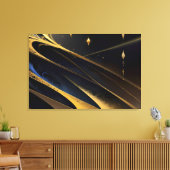 Kosmische Gouden Stroom Canvas Afdruk (Insitu (Woonkamer))