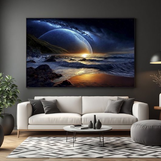 Kosmische Gouden Stroom Canvas Afdruk