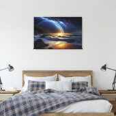 Kosmische Gouden Stroom Canvas Afdruk (Insitu (Slaapkamer))