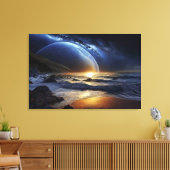 Kosmische Gouden Stroom Canvas Afdruk (Insitu (Woonkamer))
