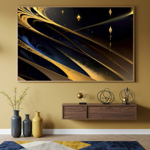 Kosmische Gouden Stroom Poster