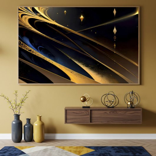 Kosmische Gouden Stroom Poster