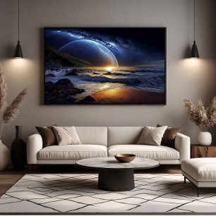 Kosmische Gouden Stroom Poster