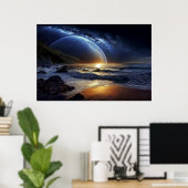 Kosmische Gouden Stroom Poster (Thuiskantoor)