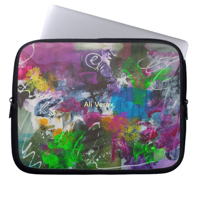 Kosmische Graffiti Abstract Laptop Sleeve (Voorkant)