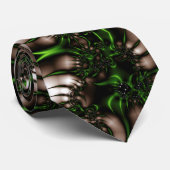 kosmische groene witte fractale achtergrond stropdas (Opgerold)