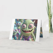 Kosmische Groeten van de Farting Weirdo Aliens Kaart (Achterkant)