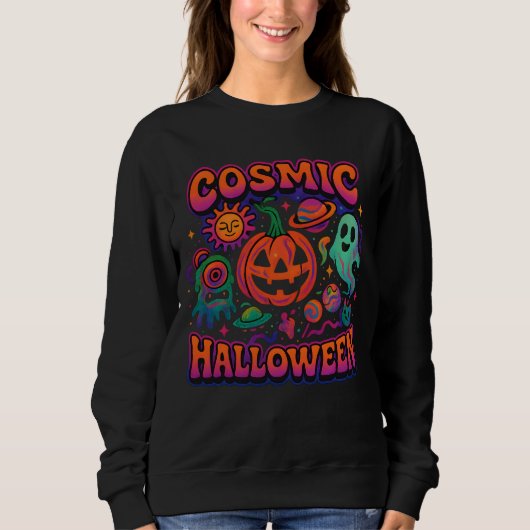 Kosmische Halloween Kleding Spooky Space Unisex Trui (Voorkant)