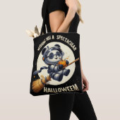Kosmische Halloween: Panda-astronaut geniet van po Tote Bag (Dichtbij)