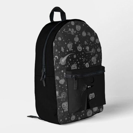 Kosmische Halloween-rugzak met pompoenen en heks Bedrukte Rugzak (Achterkant Hoek Links)