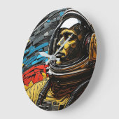 Kosmische Harmonie: Astronaut wandklok (Hoek)