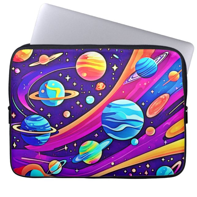Kosmische Harmonie Kunst Laptop Sleeve (Voorkant)