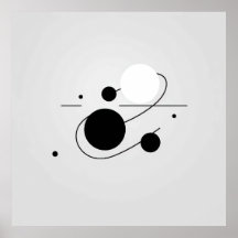 Kosmische Harmonie: Zwart-witte Bal Lijn Cirkel