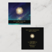 ** Kosmische Healing Sterren Energie Zon Burst Uni Vierkante Visitekaartje (Voorkant / Achterkant)