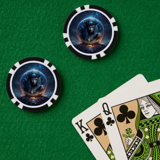 Kosmische Heks – Geboren uit de Sterrenbol. Poker Chips (Pokertafel (Dubbel))