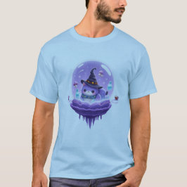 Kosmische Heksenkat Kristallen Bol Kawaii Magie T- T-shirt