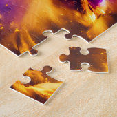 Kosmische heldere kleuren in nevel exploderen in d legpuzzel (Zijkant)